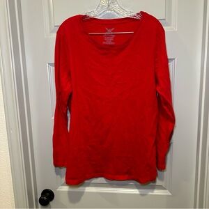 Faded Glory Red Scoop Neck Long Sleeve Tee size 2X